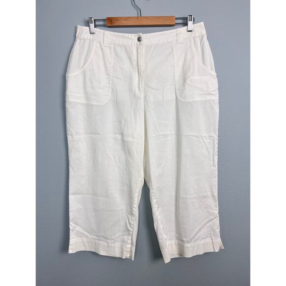 Chico's Women's XL Capri Pants Stretch Crop White Casual Classic Preppy Summer - Picture 10 of 10